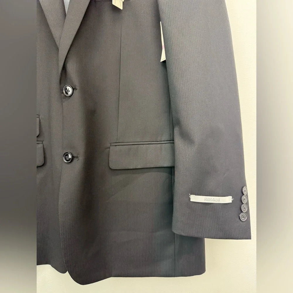 Perry Ellis size 42L Men’s Black Button Up Modern Fit Sports Coat Blazer NWT